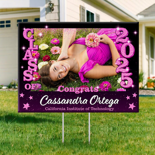 Multi Photo Class Of 2025 Lawn Sign, Personalized Graduation Lawn Sign, Graduation Gift