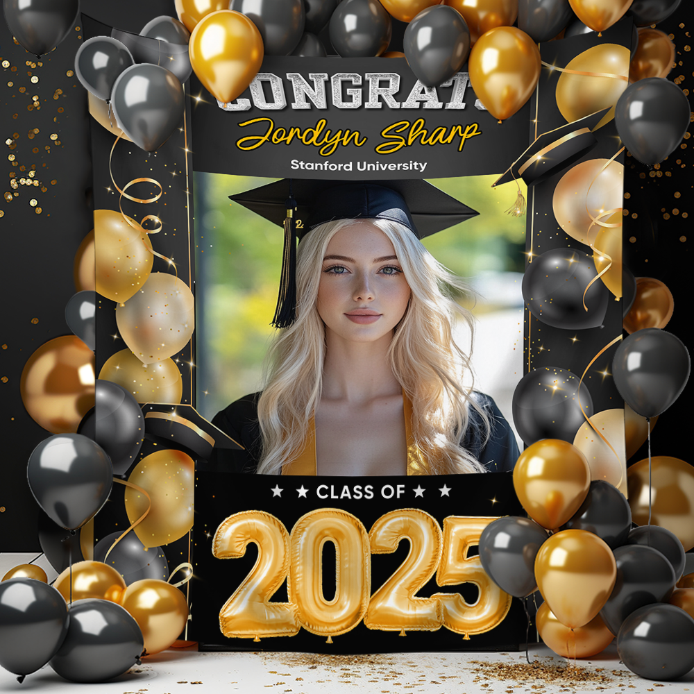 Personalized Congrats Class Of 2025 Graduation Backdrop, Graduation Party Decorations