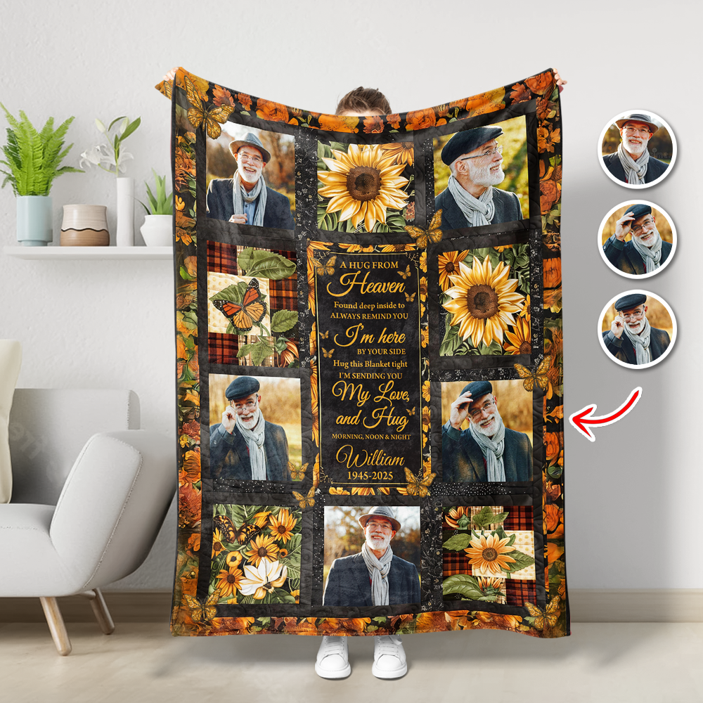 Custom Name and Photo - Memorial Gift - Personalized Custom Memorial Blanket