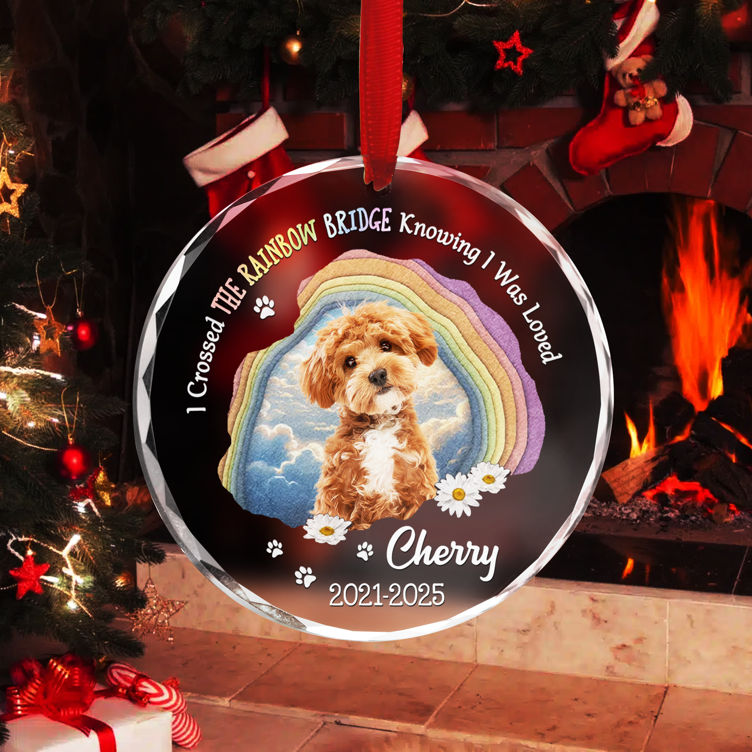 The Rainbow Bridge - Personalized Custom Glass Ornament