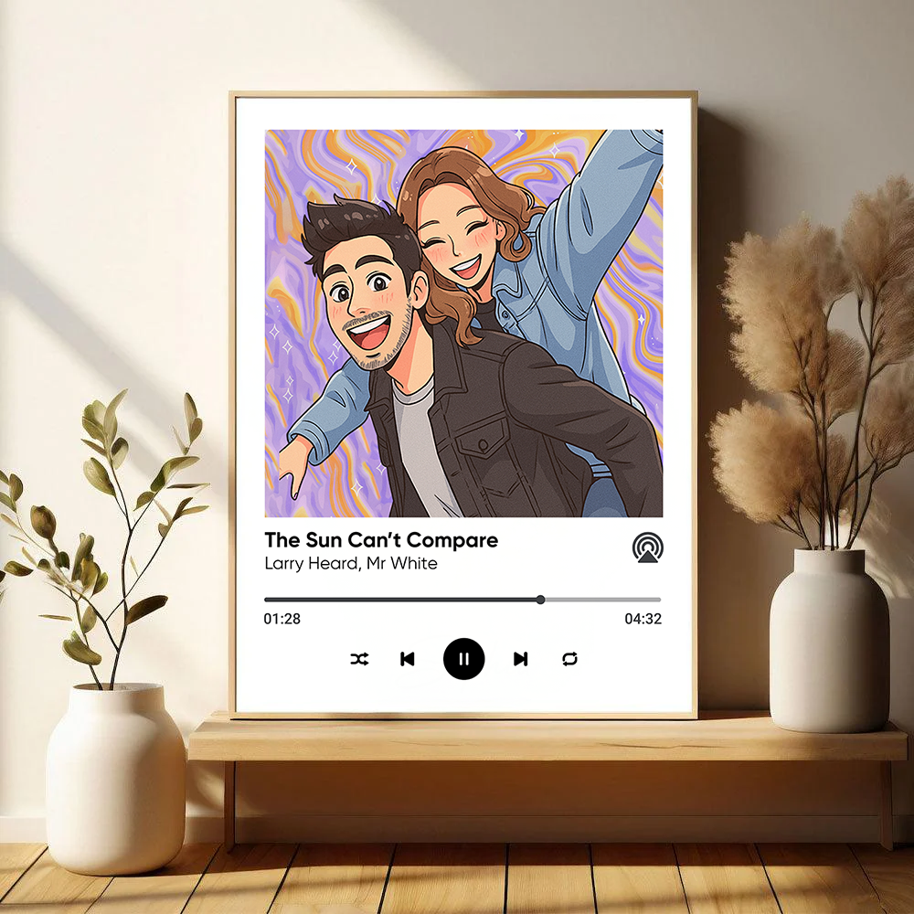 Custom Photo and Favorite Song - Canvas Sign - Couple Gift - Home Decor