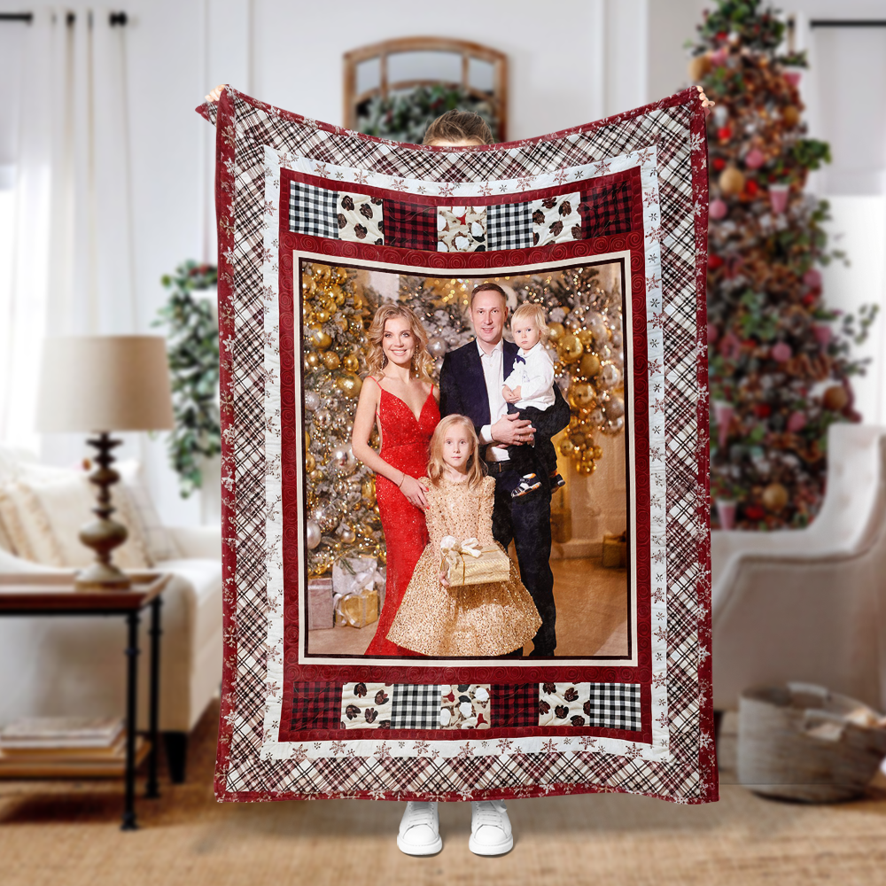 Custom Photo Blanket - Christmas Gift - Personalized Custom Blanket