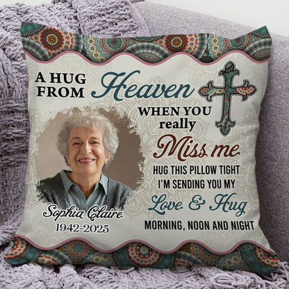 Custom Name and Photo Pillow - Memorial Personalized Custom Pillow - Sympathy Gift For Family Members