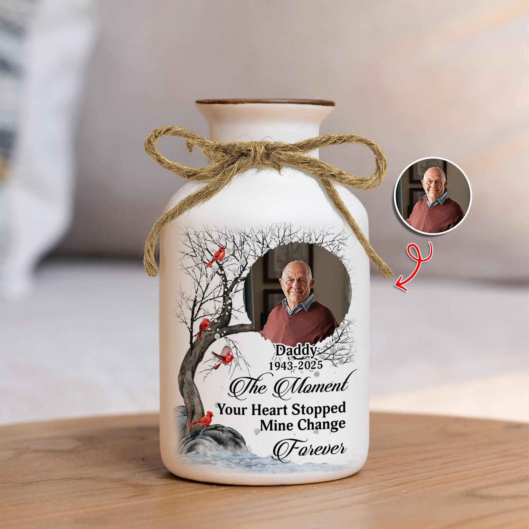 The Moment Your Heart Stopped - Personalized Elegant Ceramic Flower Pot Minimalist - Memorial Gift