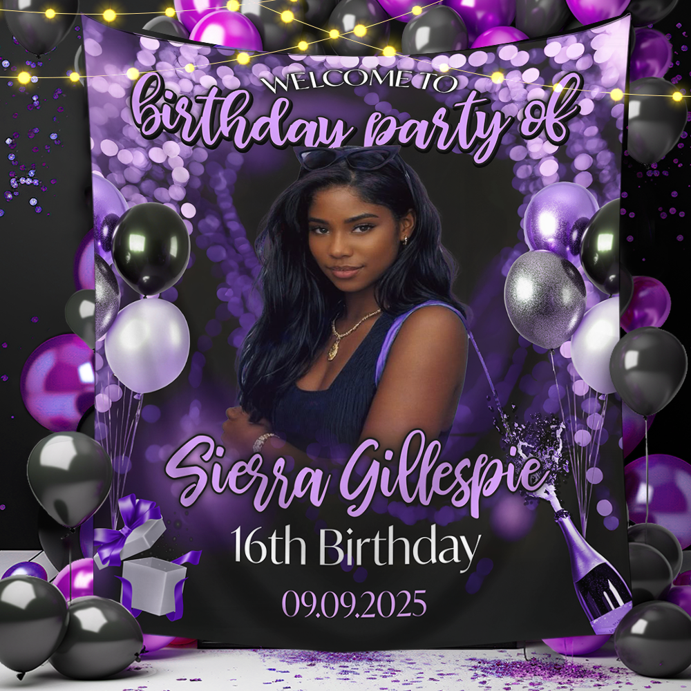 Birthday Party - Personalized Birthday Backdrop, Custom Birthday Party Decorations