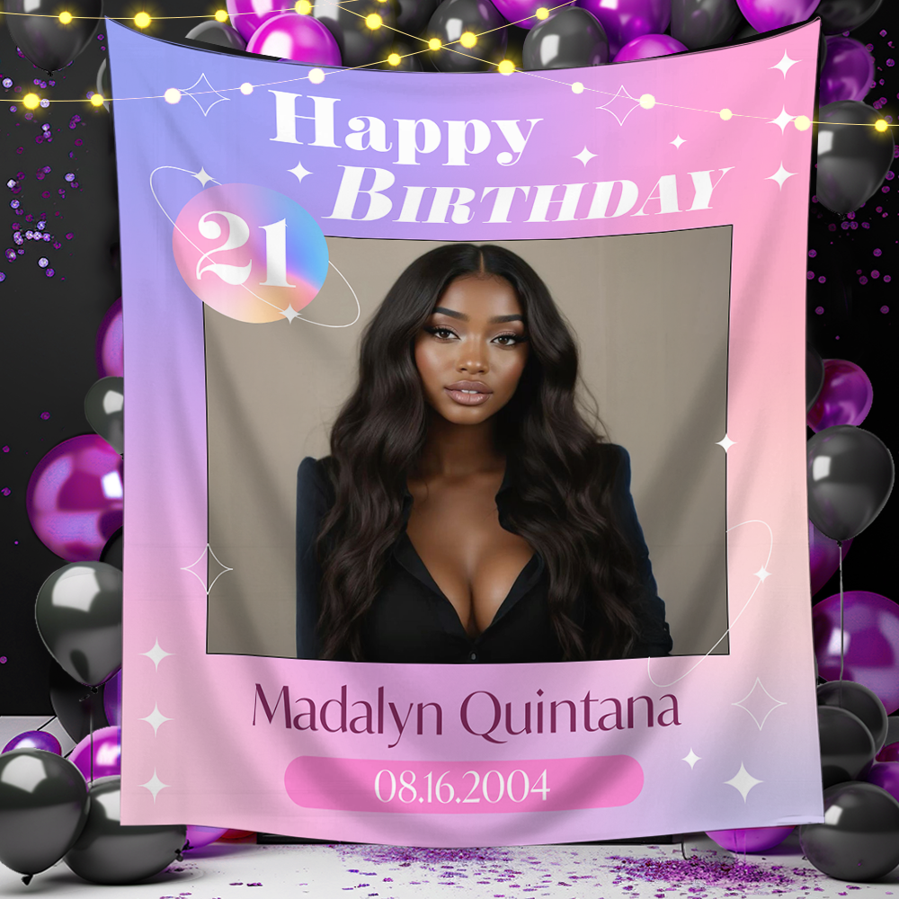 Personalized Birthday Backdrop, Custom Birthday Party Decorations