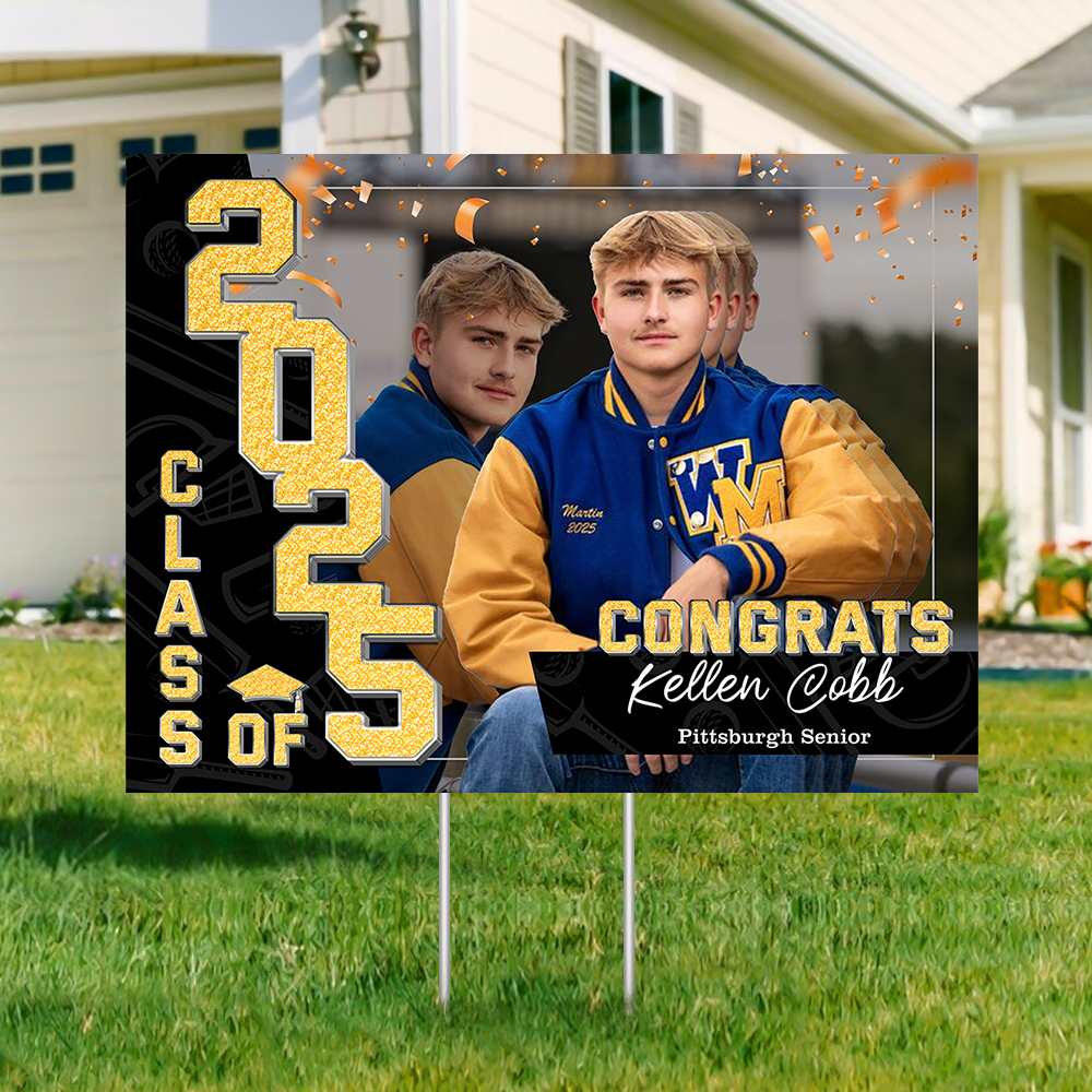 Congrats Class Of 2025 Lawn Sign, Personalized Graduation Lawn Sign