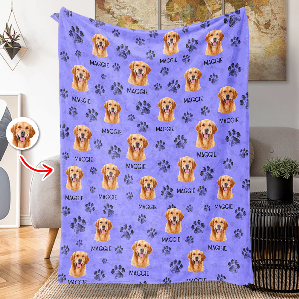 Fur Baby Name and Photo - Custom Pet Gift - Personalized Custom Pet Blanket