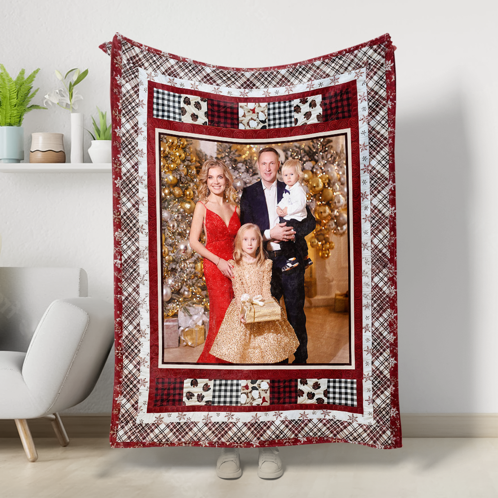 Custom Photo Blanket - Christmas Gift - Personalized Custom Blanket