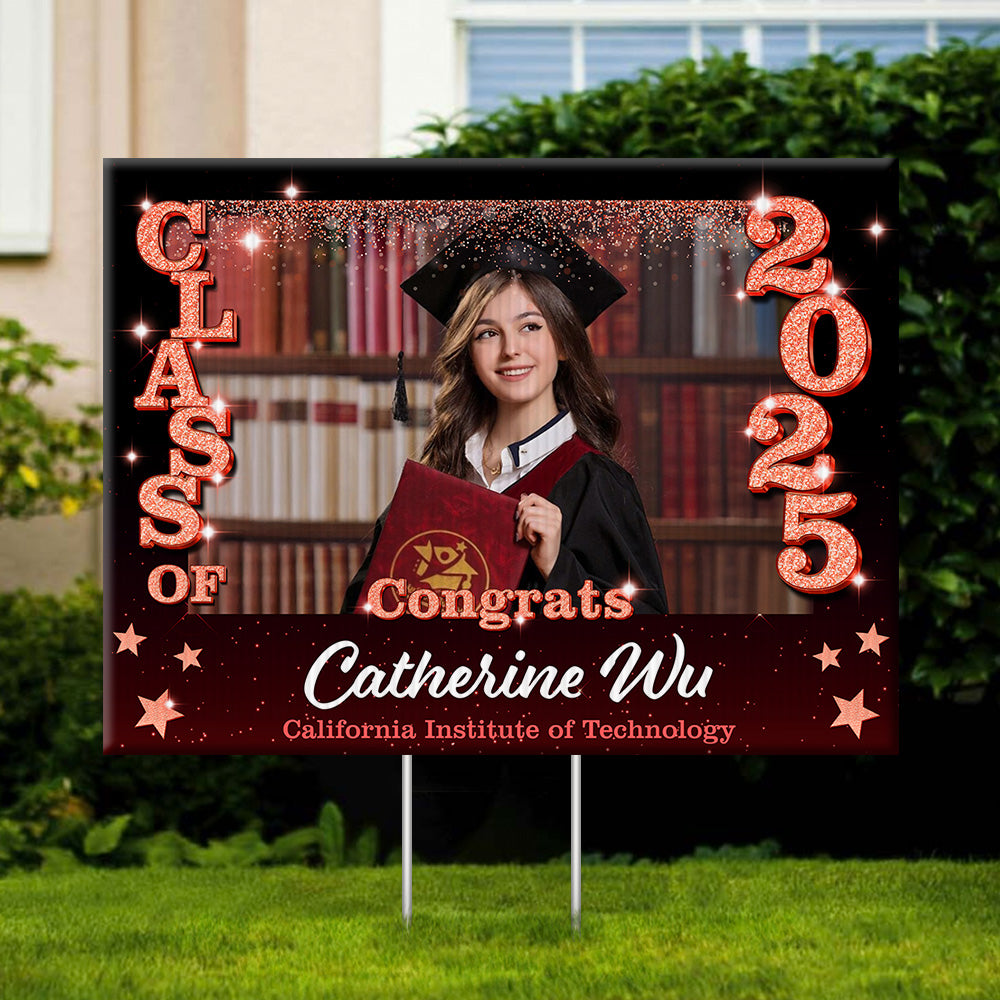 Multi Photo Class Of 2025 Lawn Sign, Personalized Graduation Lawn Sign, Graduation Gift