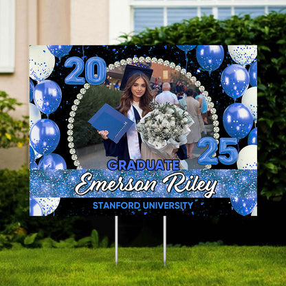 Congrats Graduation - Class Of 2025 Lawn Sign | Personalized Outdoor Yard Sign