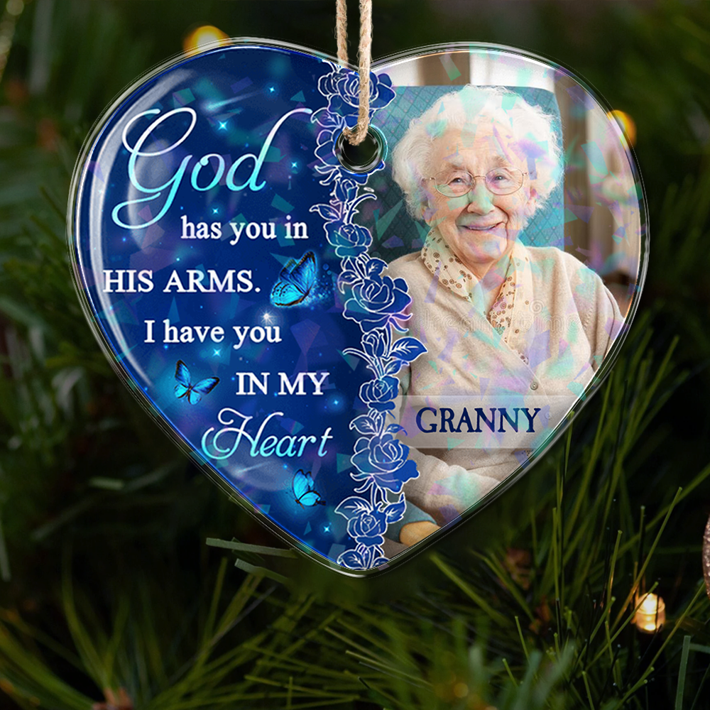 Memorial Christmas Ornament - Custom Shape Hologram Ornament