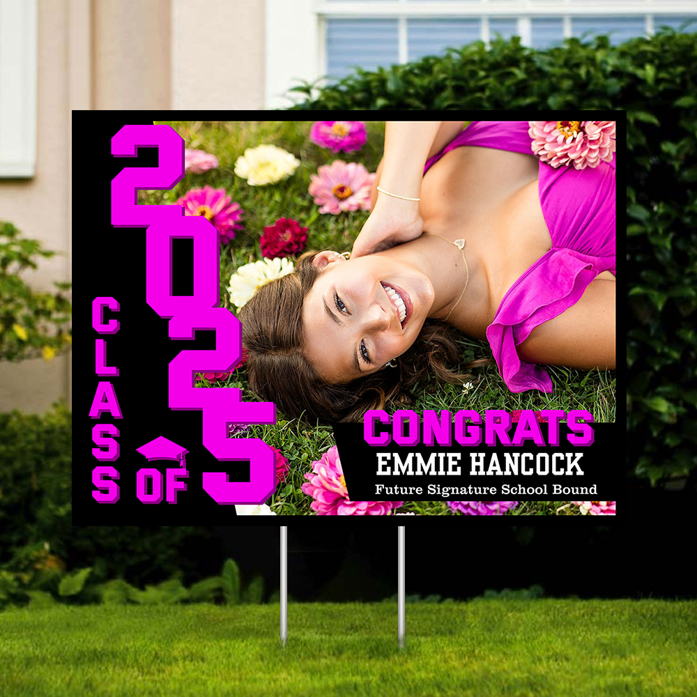Congrats Class Of 2025 Lawn Sign, Personalized Congrats Graduation Lawn Sign