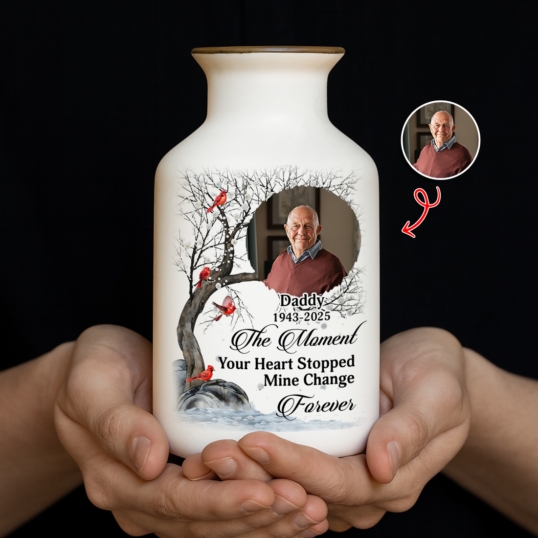 The Moment Your Heart Stopped - Personalized Elegant Ceramic Flower Pot Minimalist - Memorial Gift