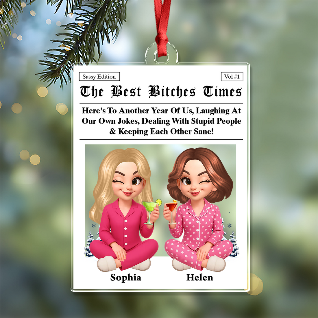 Custom Bestie Gift - Personalized Hologram Ornament - Home Decoration