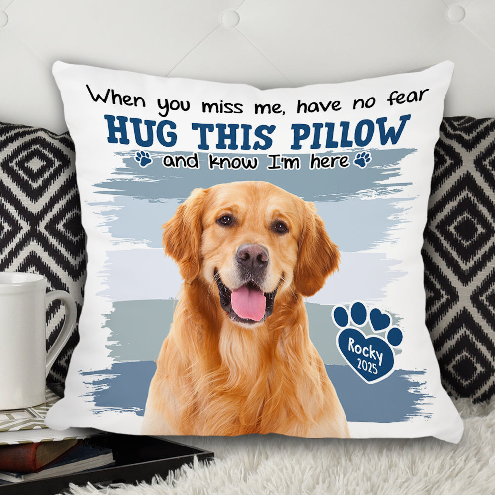 Pet Memorial - Custom Name and Photo Pillow - Memorial Gift