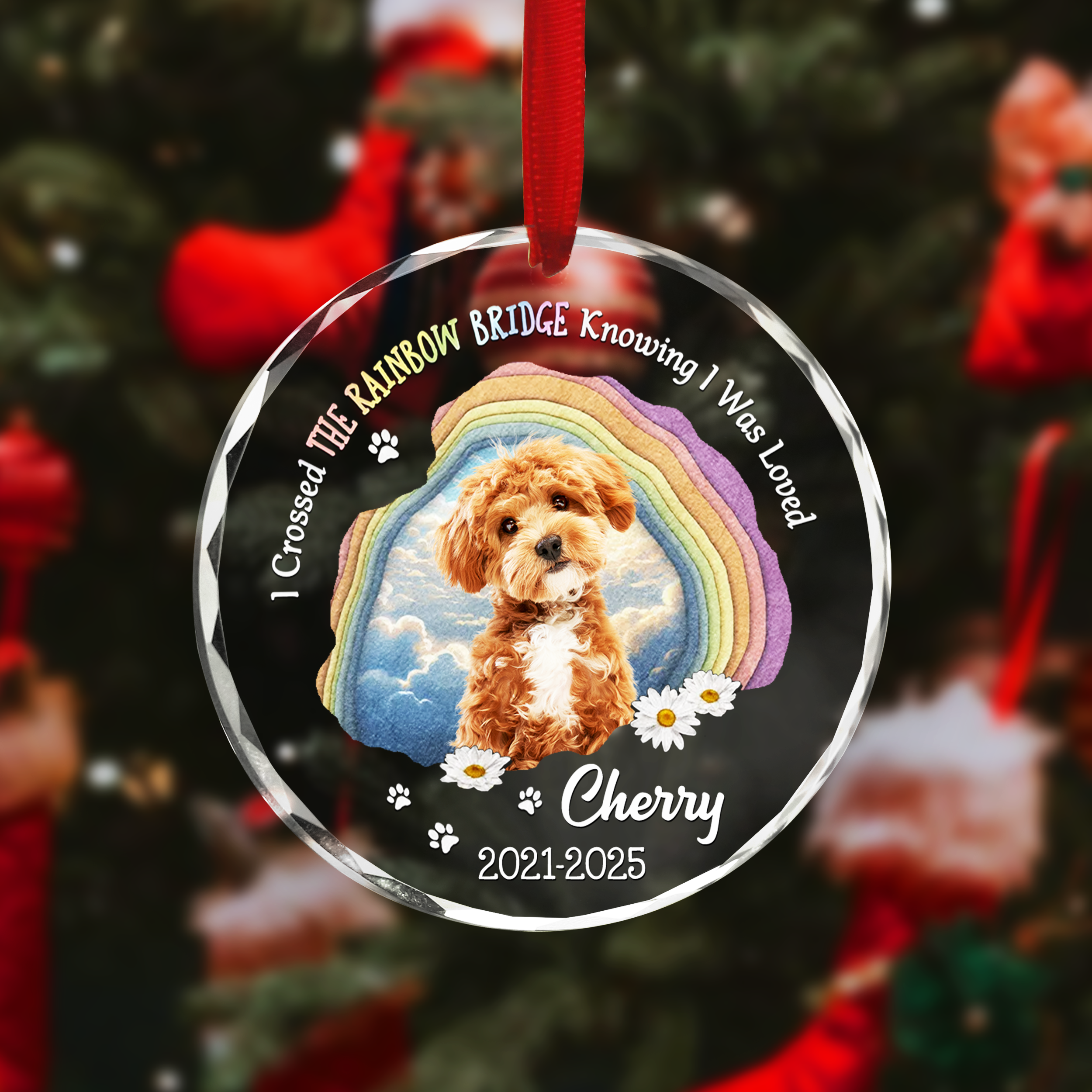 The Rainbow Bridge - Personalized Custom Glass Ornament