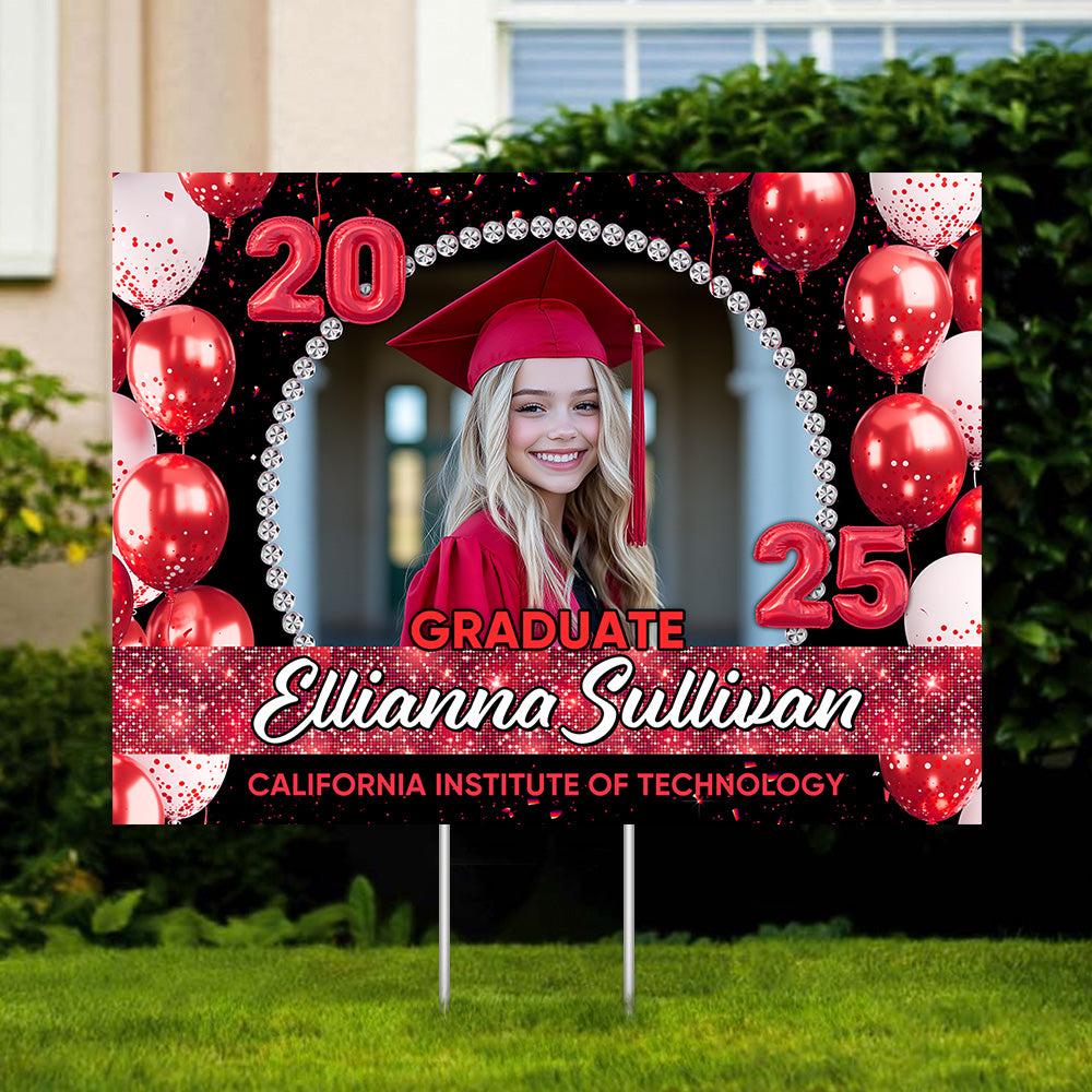 Congrats Graduation - Class Of 2025 Lawn Sign | Personalized Outdoor Yard Sign