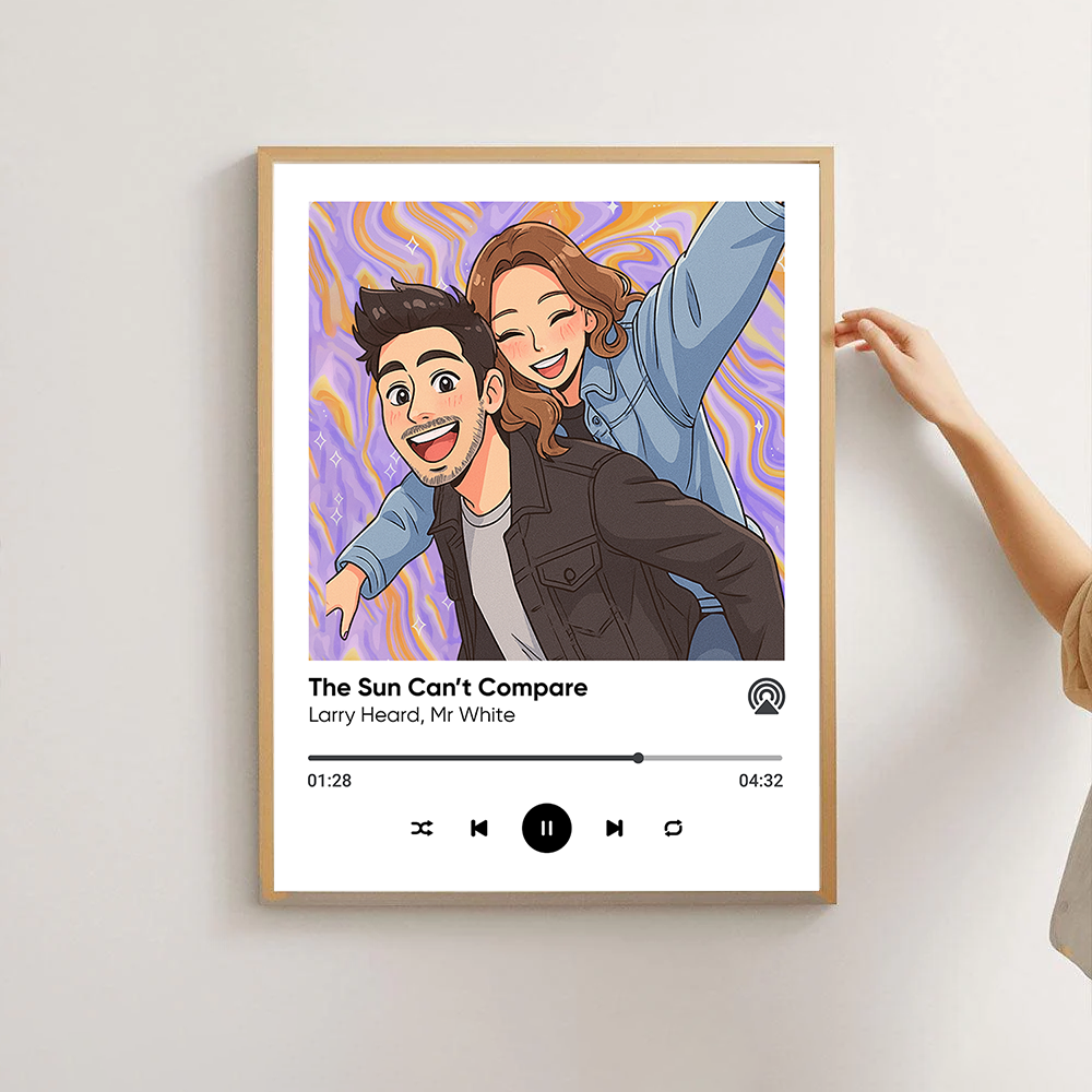 Custom Photo and Favorite Song - Canvas Sign - Couple Gift - Home Decor