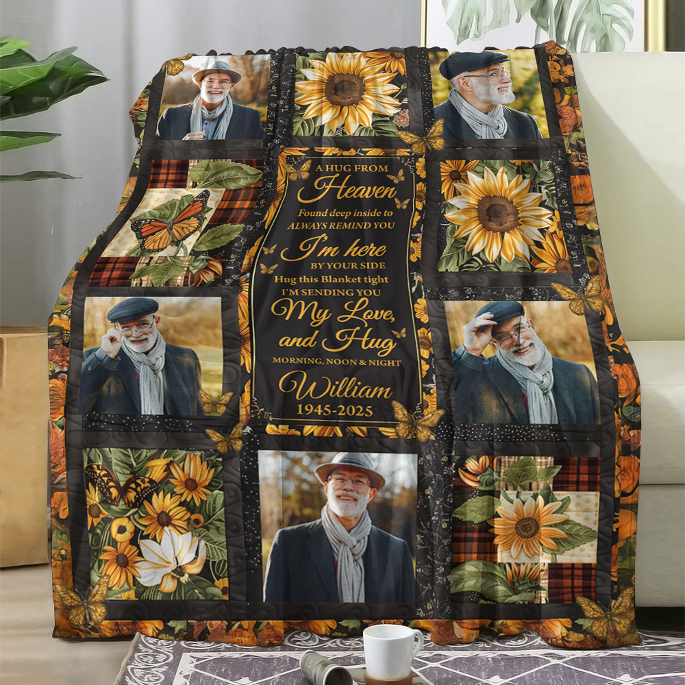 Custom Name and Photo - Memorial Gift - Personalized Custom Memorial Blanket