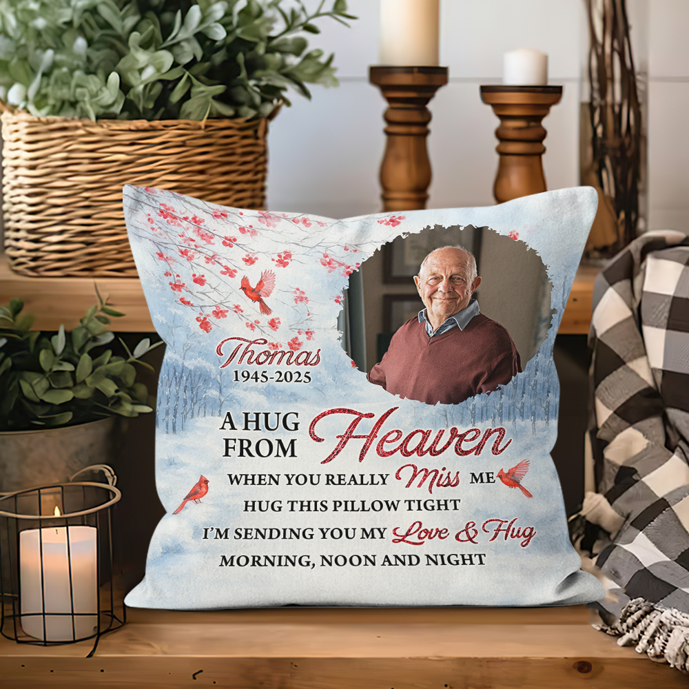 When You Miss Me - Memorial Pillow - Custom Name and Photo Pillow - Memorial Gift