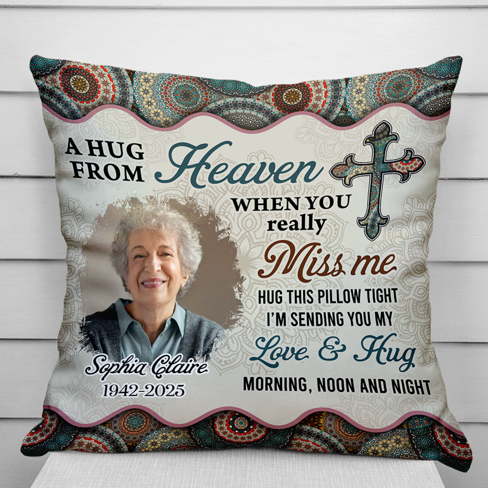 Custom Name and Photo Pillow - Memorial Personalized Custom Pillow - Sympathy Gift For Family Members