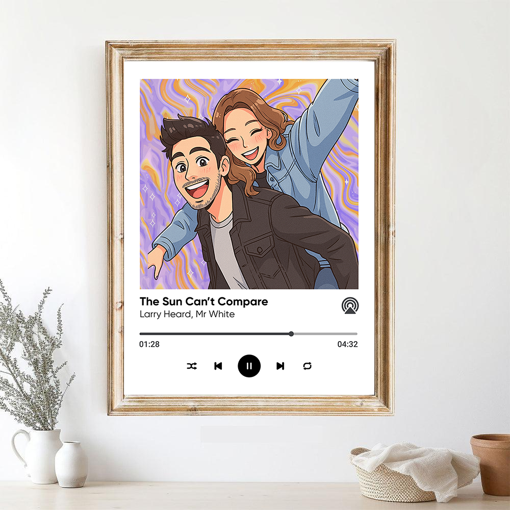 Custom Photo and Favorite Song - Canvas Sign - Couple Gift - Home Decor