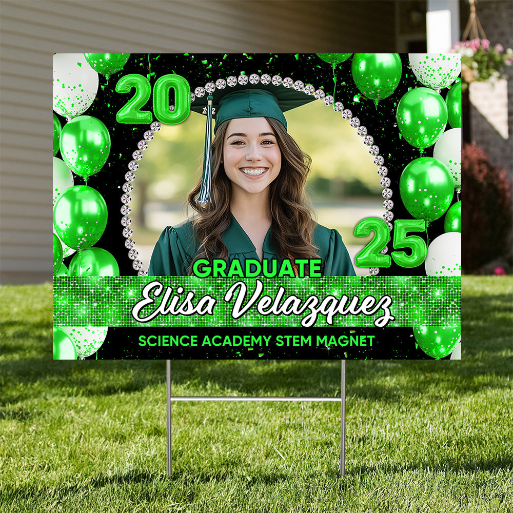 Congrats Graduation - Class Of 2025 Lawn Sign | Personalized Outdoor Yard Sign