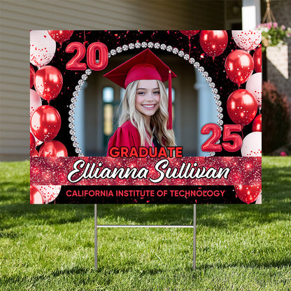 Congrats Graduation - Class Of 2025 Lawn Sign | Personalized Outdoor Yard Sign