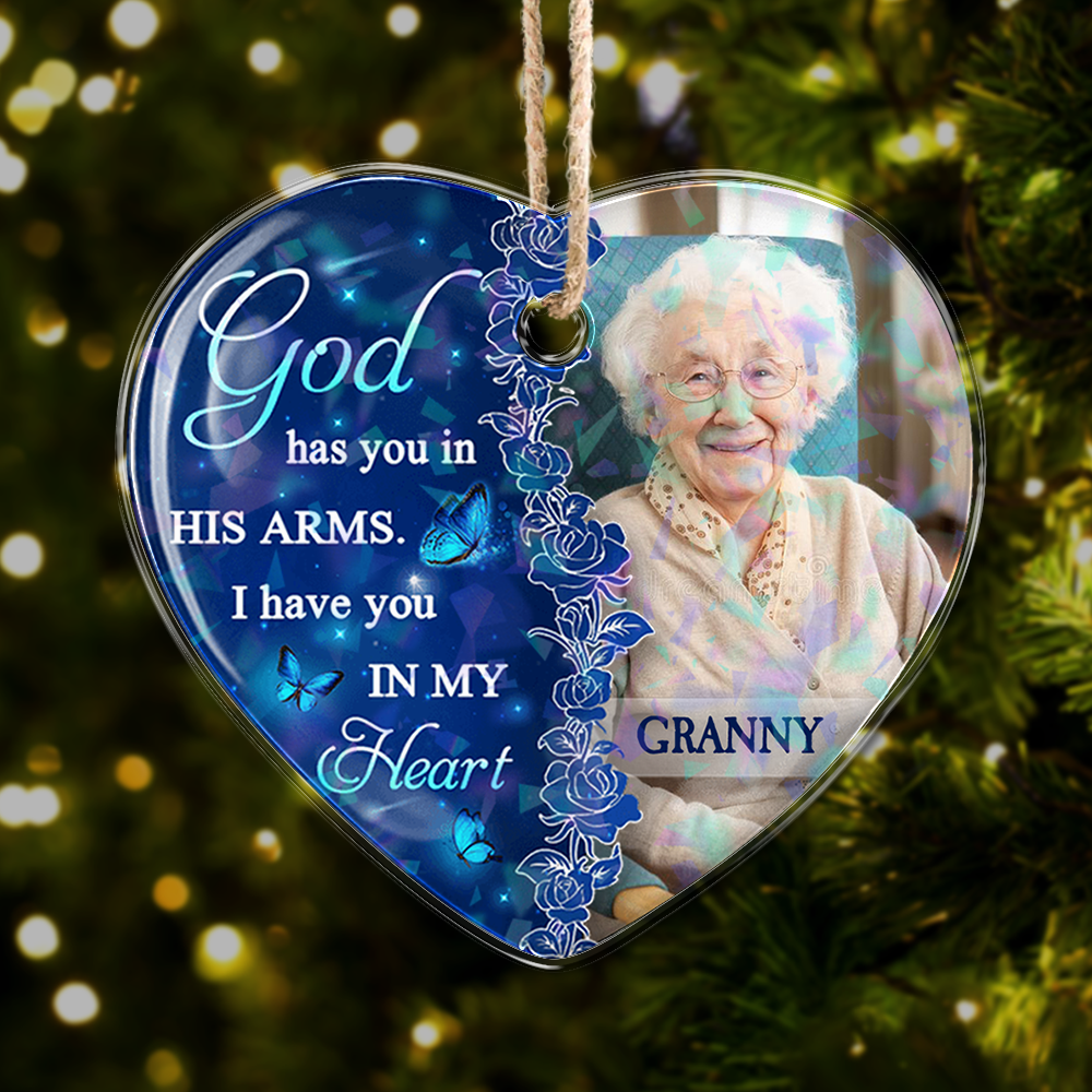 Memorial Christmas Ornament - Custom Shape Hologram Ornament