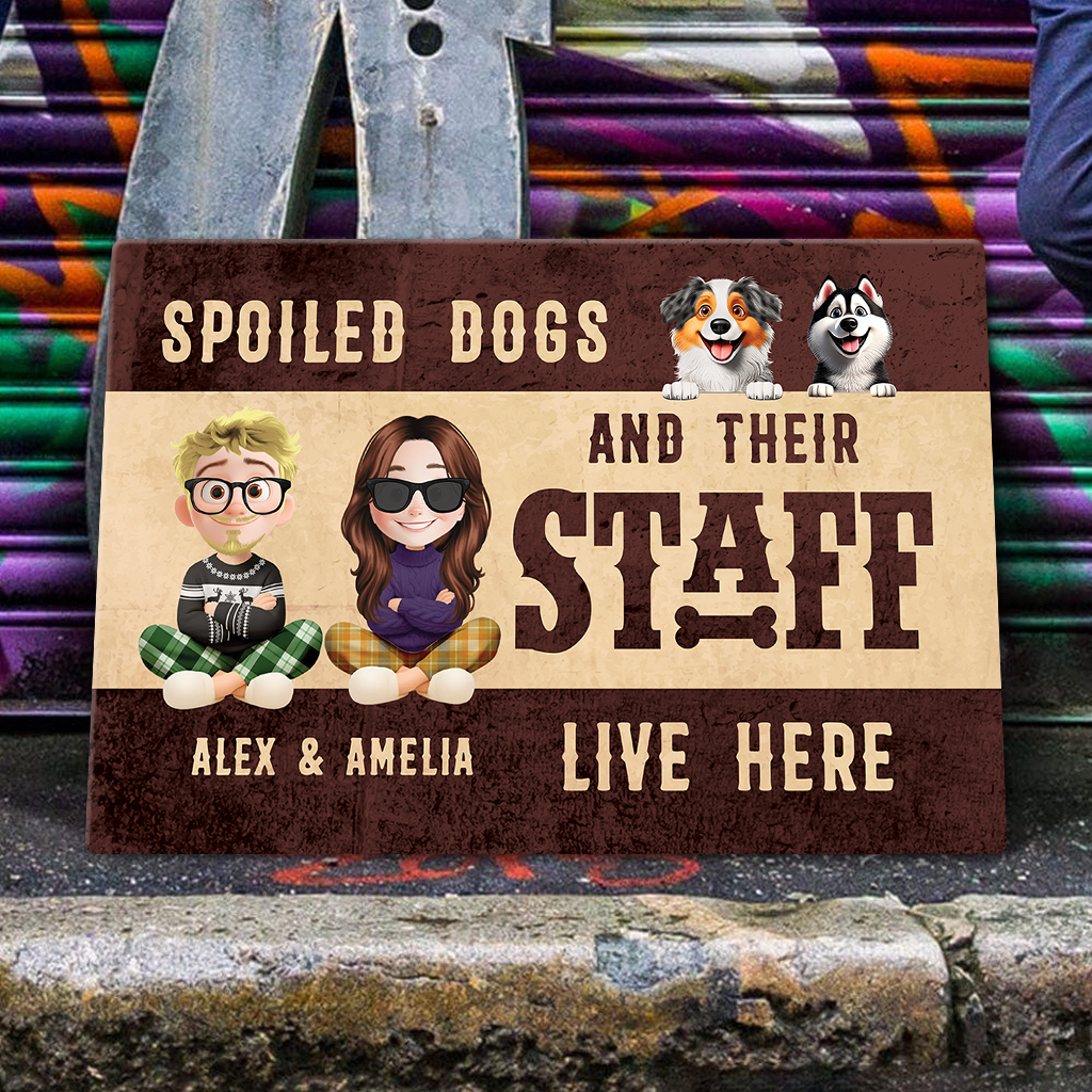 Spoiled Dog Lives Here - Custom Name And Appearance Classic Metal Signs, Yard Sign