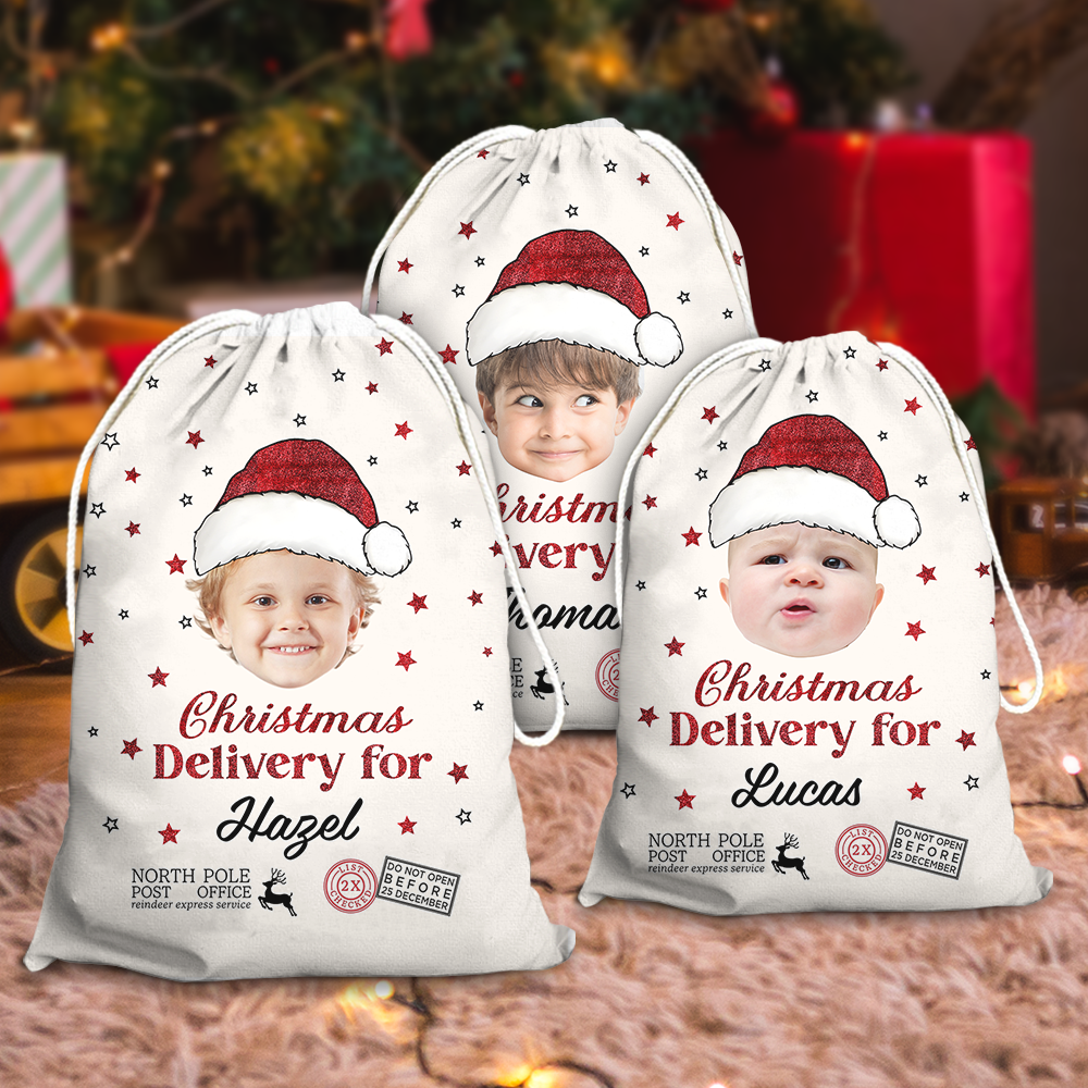 Funny Christmas Bag Custom Photo - Christmas Bag Gift For Family - Christmas Sack