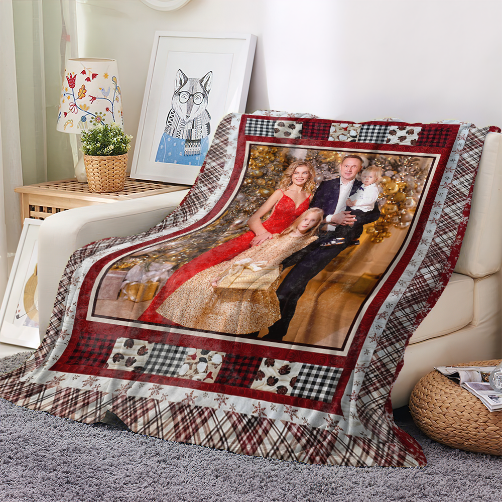 Custom Photo Blanket - Christmas Gift - Personalized Custom Blanket