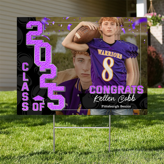 Congrats Class Of 2025 Lawn Sign, Personalized Graduation Lawn Sign