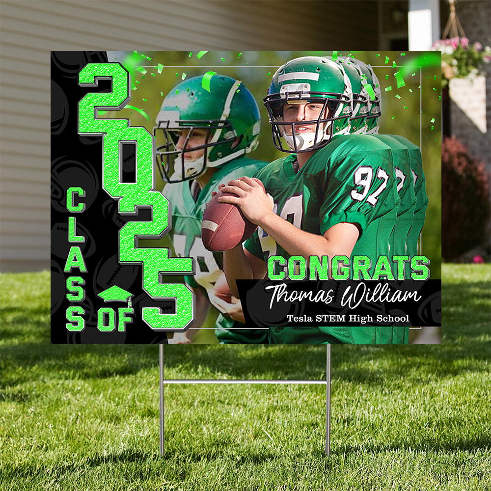 Congrats Class Of 2025 Lawn Sign, Personalized Graduation Lawn Sign