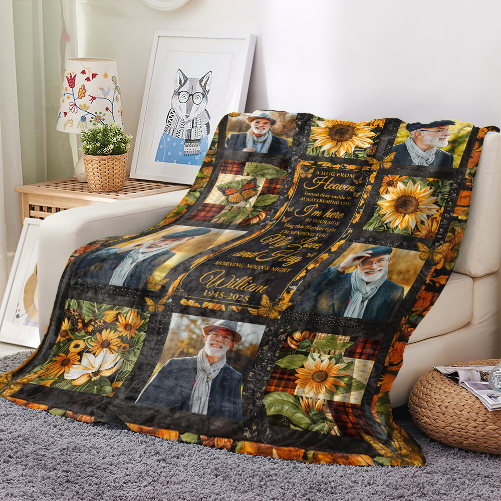 Custom Name and Photo - Memorial Gift - Personalized Custom Memorial Blanket