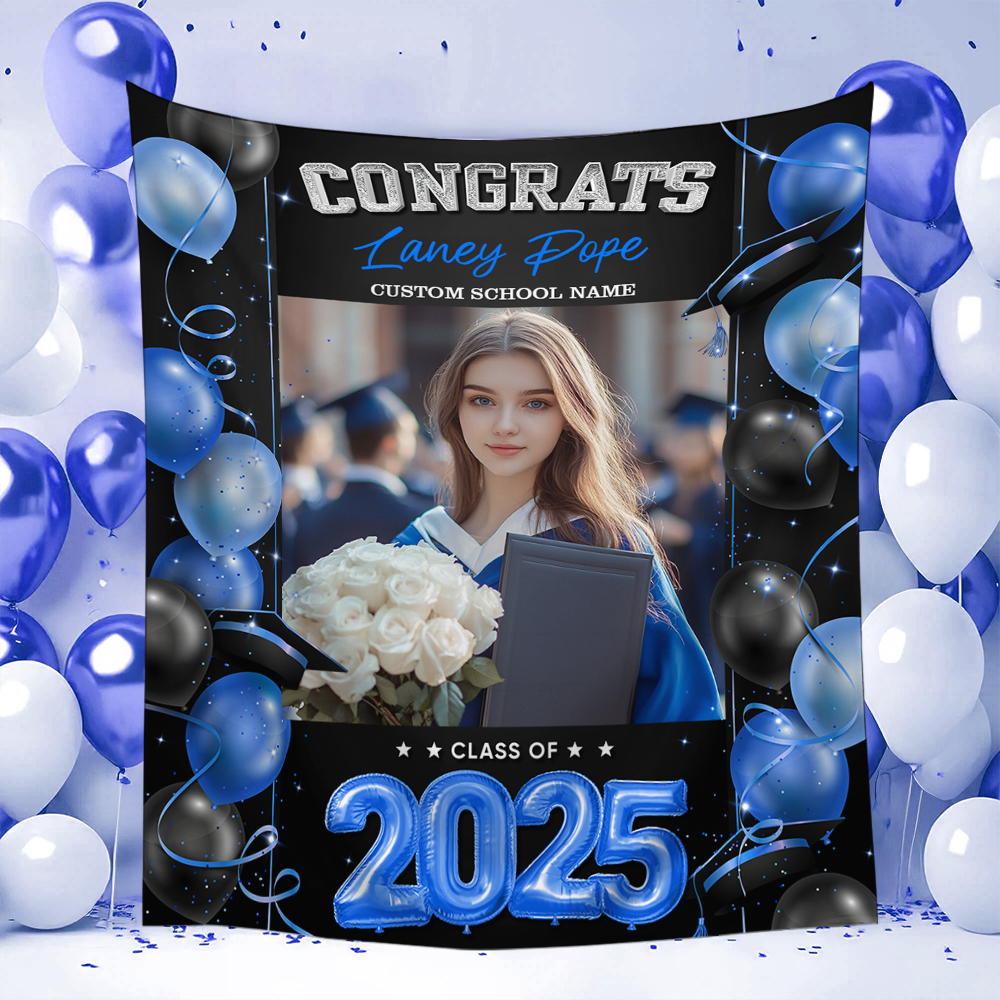 Personalized Congrats Class Of 2025 Graduation Backdrop, Graduation Party Decorations