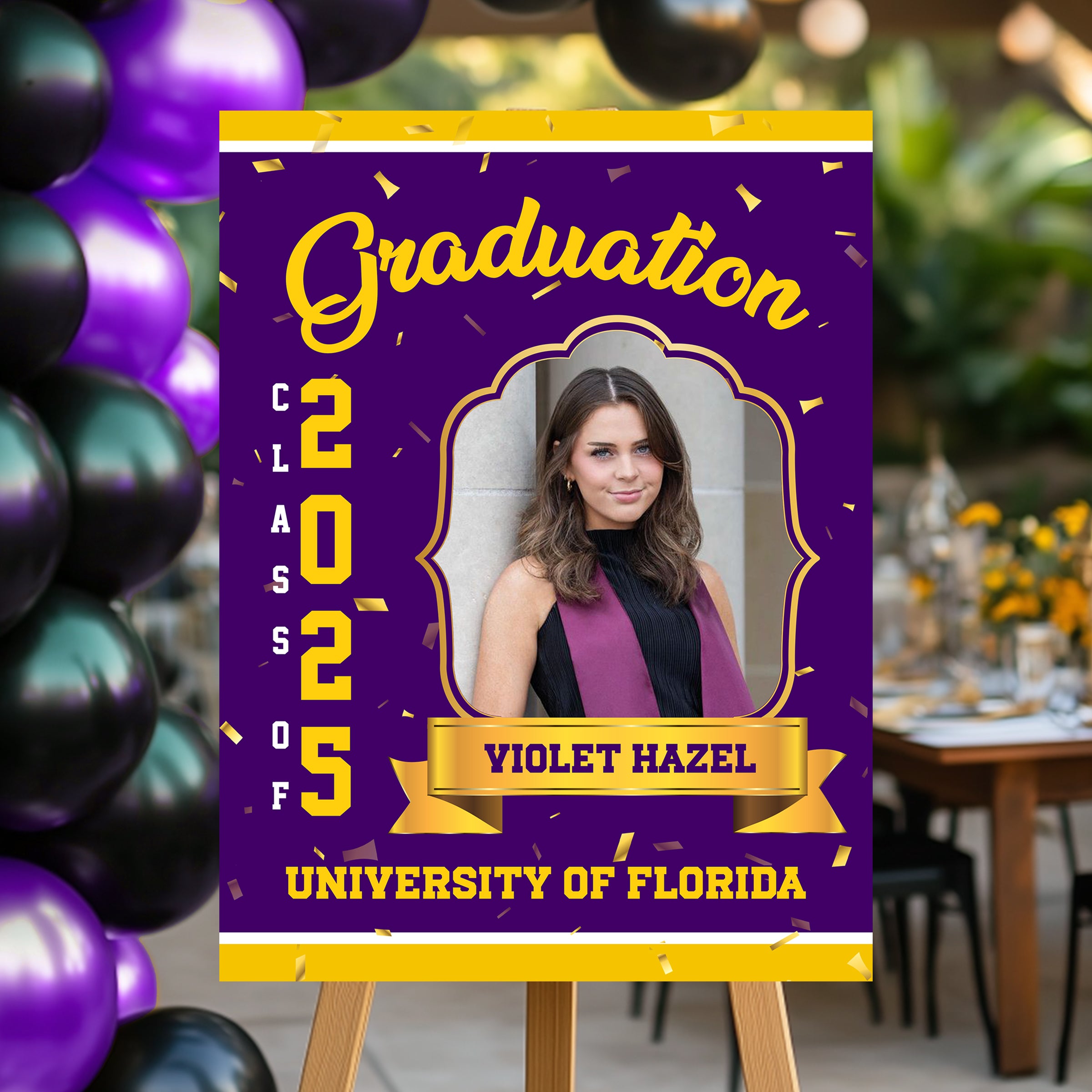 Custom Name, School Name & Photo Law Sign - Personalized Grad Law Sign – Class of 2025 -