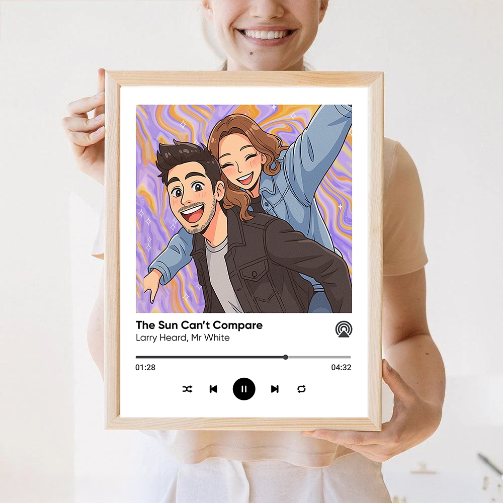 Custom Photo and Favorite Song - Canvas Sign - Couple Gift - Home Decor