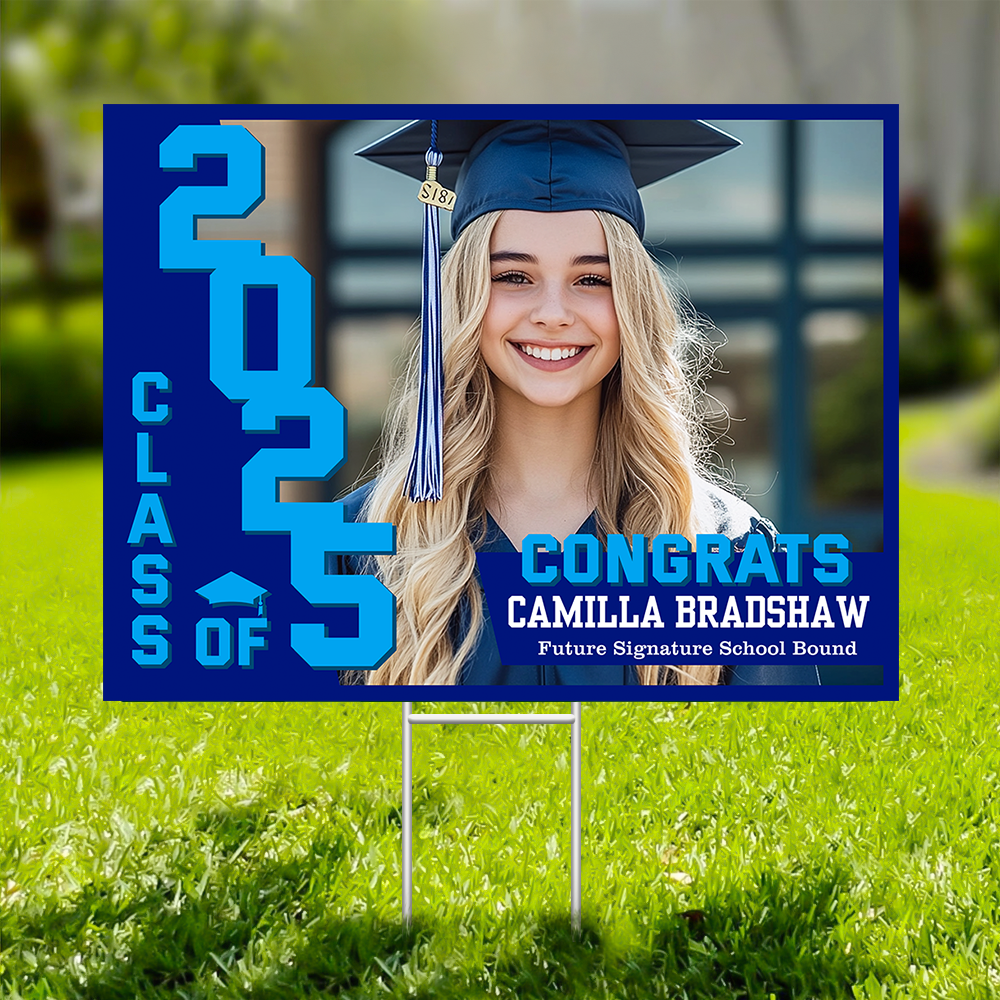 Congrats Class Of 2025 Lawn Sign, Personalized Congrats Graduation Lawn Sign