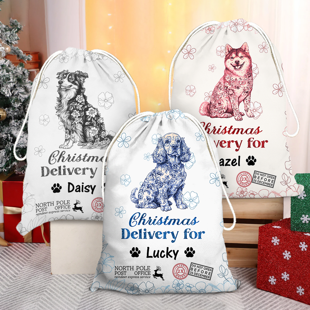 Funny Pet Christmas Bag Custom Photo - Christmas Bag Gift For Pet Lover - Christmas Sack