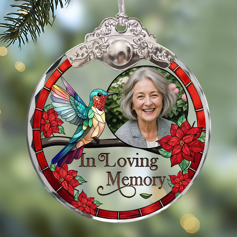 I'm Always With You - Custom Photo - Personalized Glass Ornament With Silver and Gold Cap - Memorial Ornament