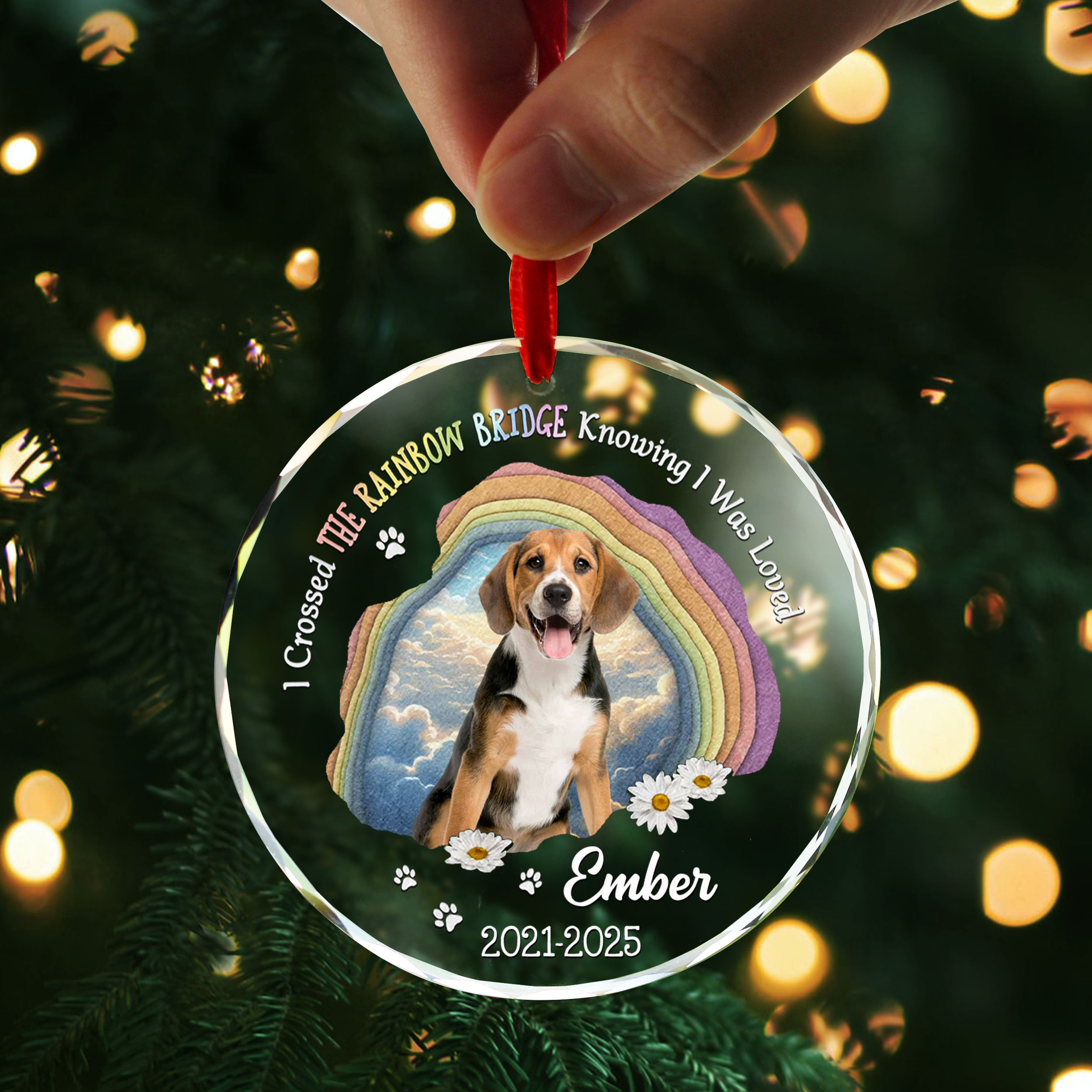 The Rainbow Bridge - Personalized Custom Glass Ornament