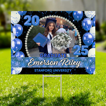 Congrats Graduation - Class Of 2025 Lawn Sign | Personalized Outdoor Yard Sign