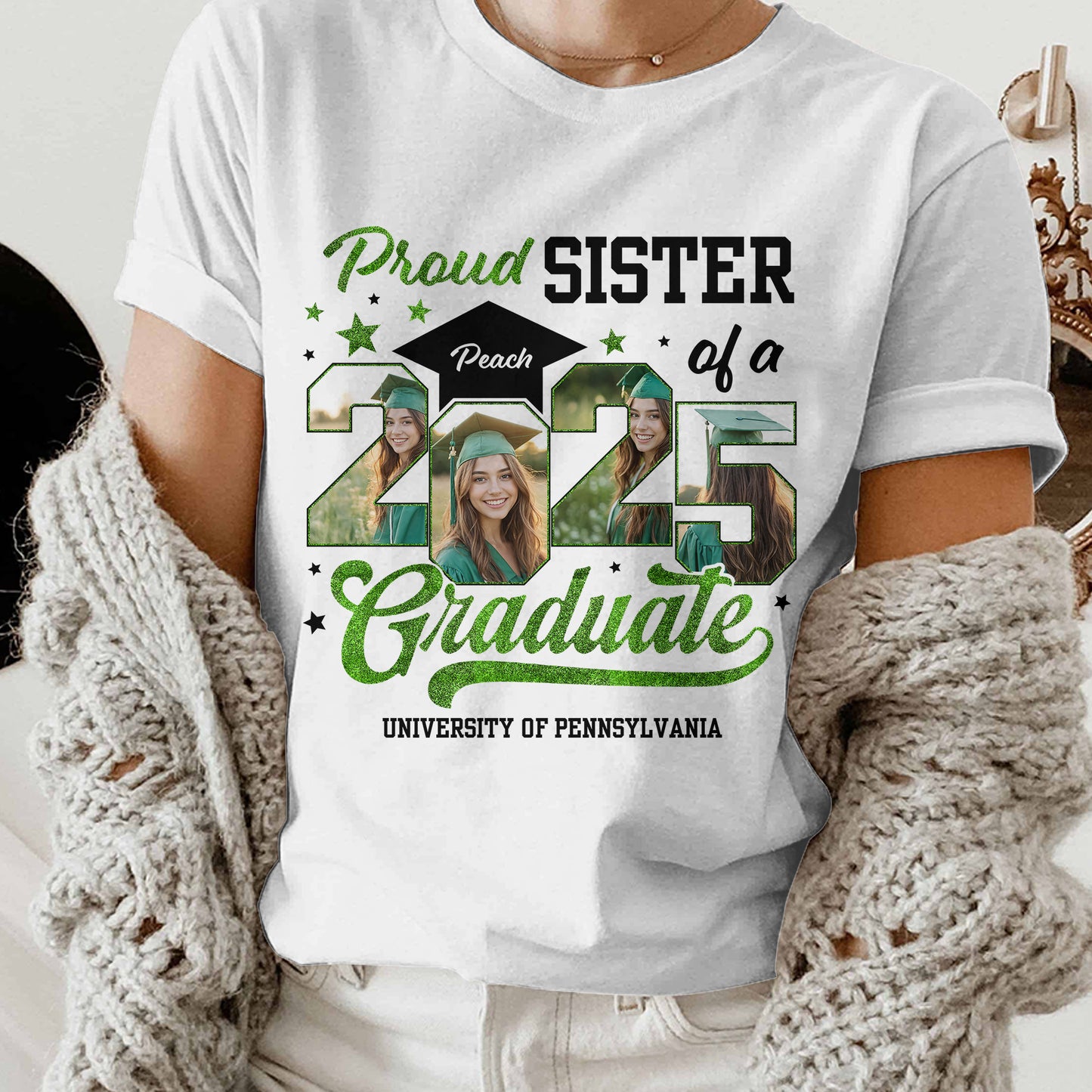 Proud Mom Class Of 2025 Custom Graduation Shirt Upload Photo T-shirt, Graduation Gift