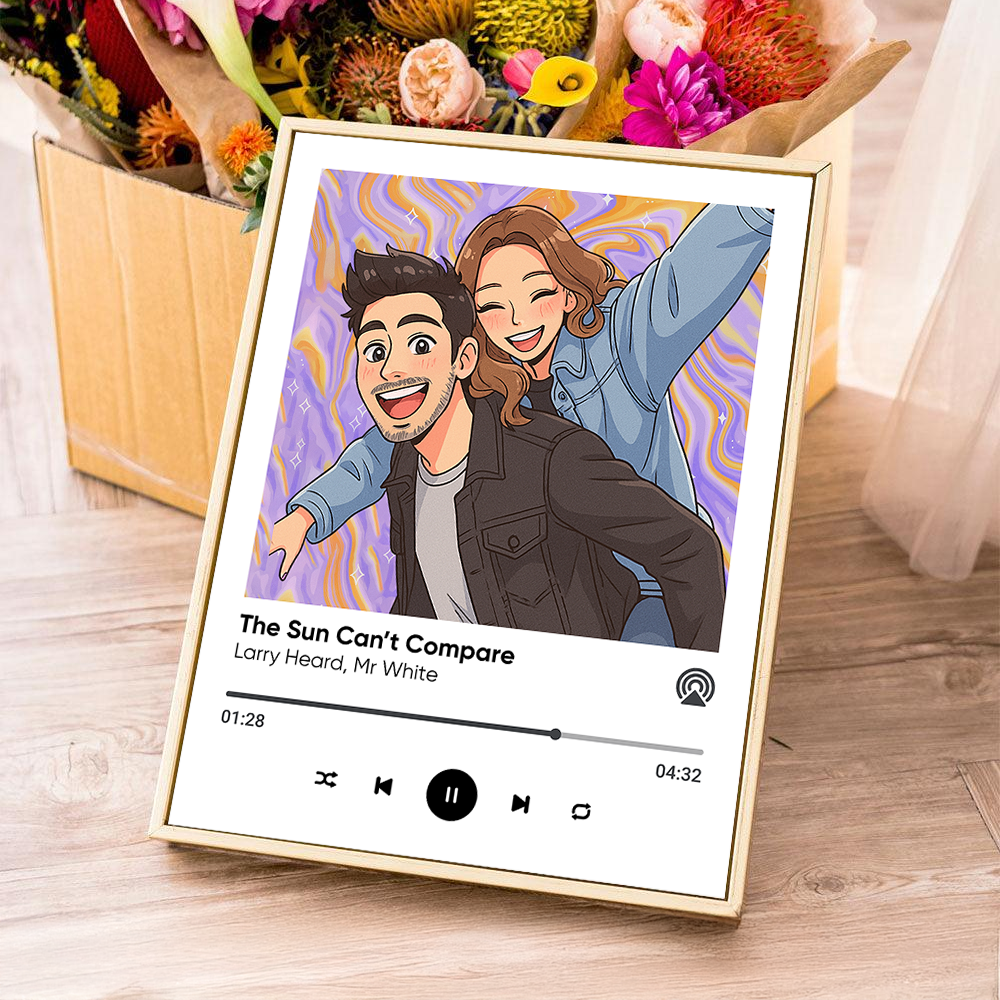 Custom Photo and Favorite Song - Canvas Sign - Couple Gift - Home Decor