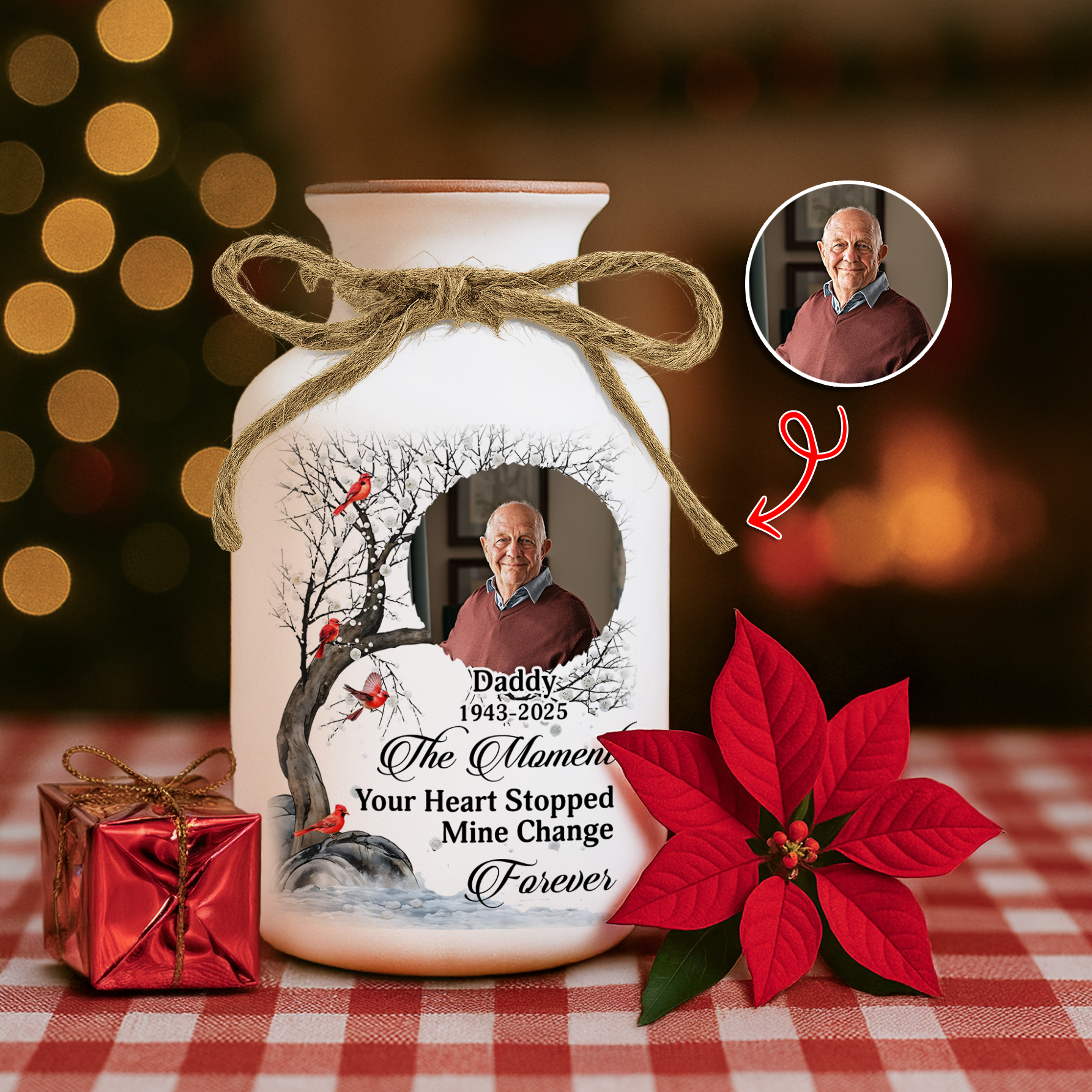 The Moment Your Heart Stopped - Personalized Elegant Ceramic Flower Pot Minimalist - Memorial Gift