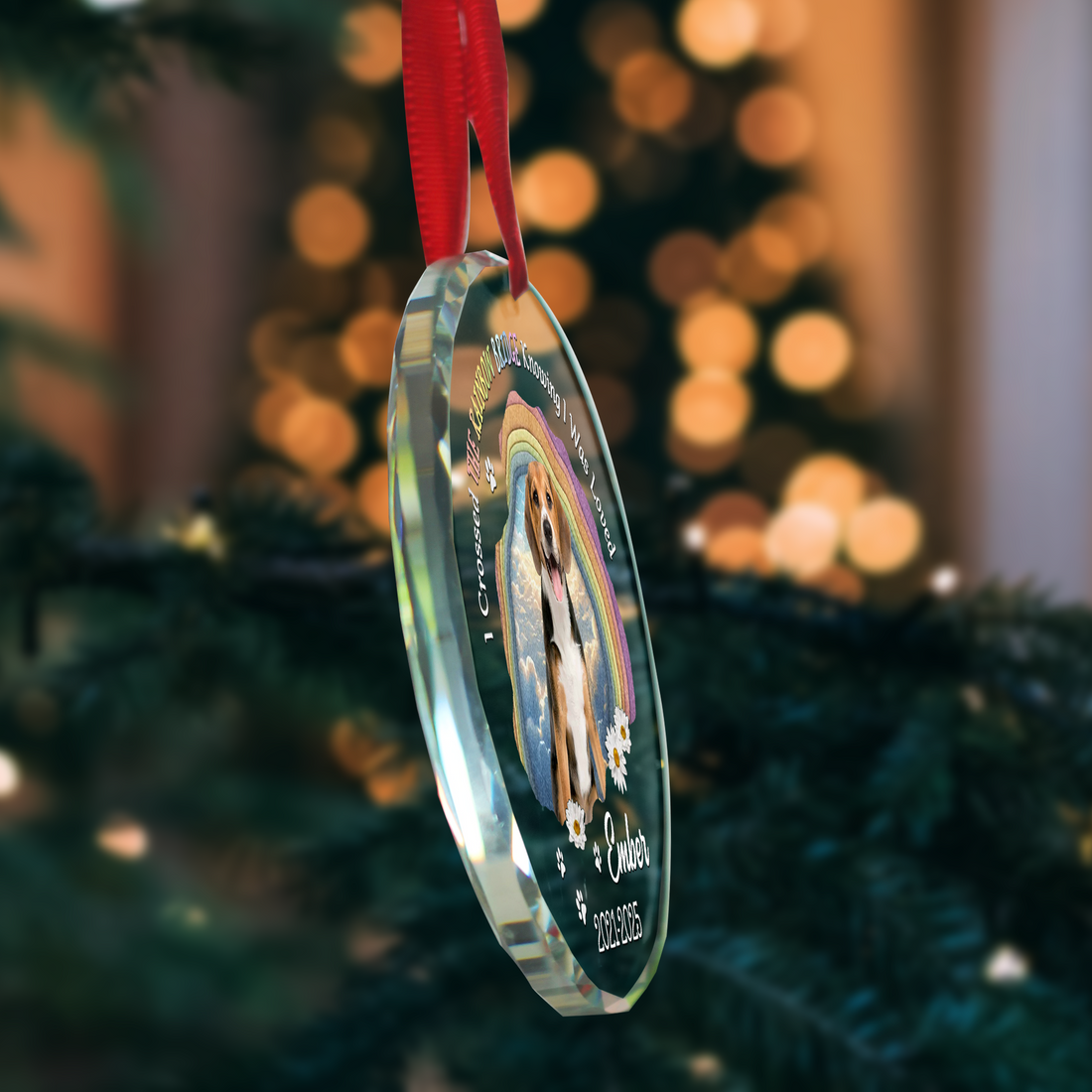 The Rainbow Bridge - Personalized Custom Glass Ornament