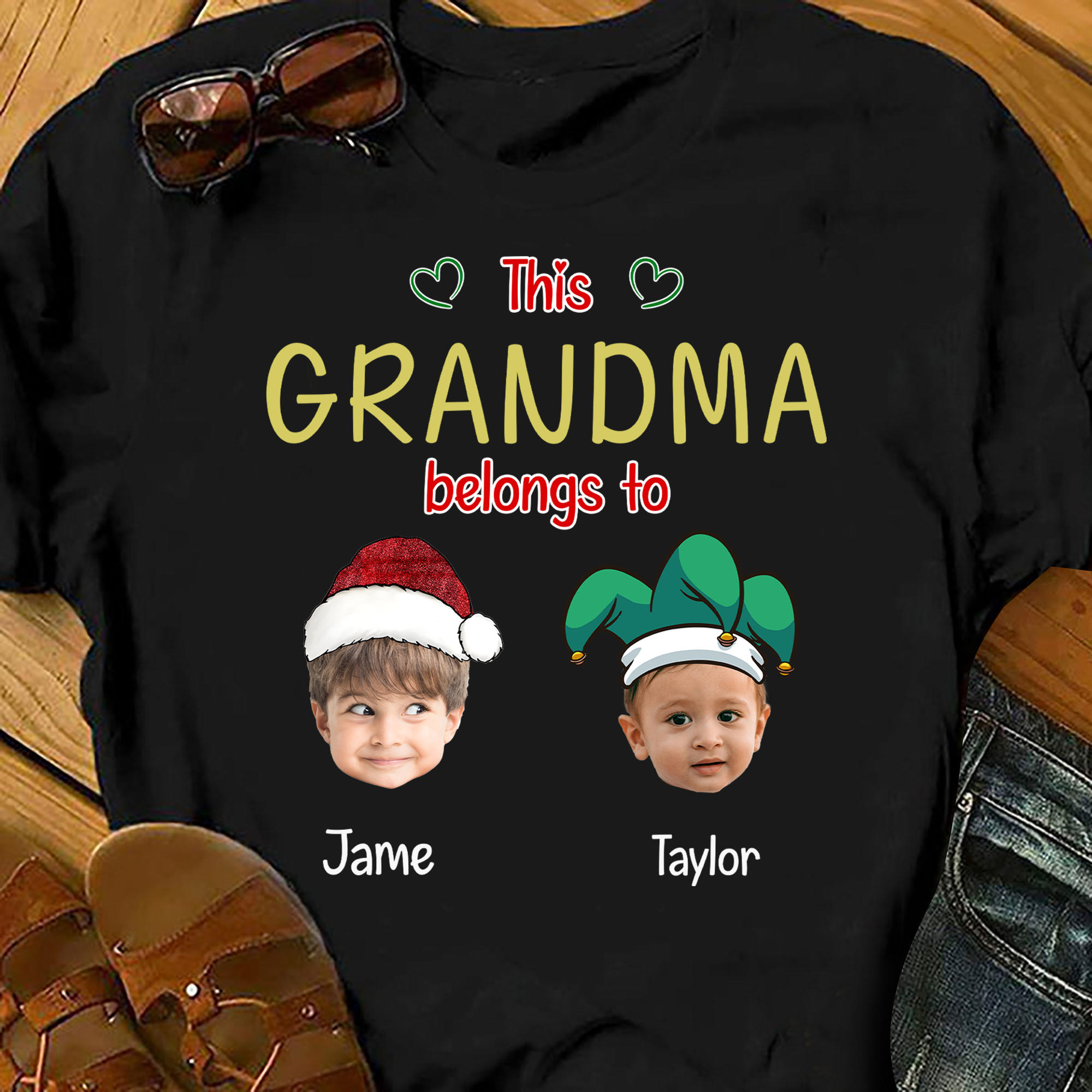 Custom Name Christmas Grandma Shirt - Personalized Shirt Custom T-shirt