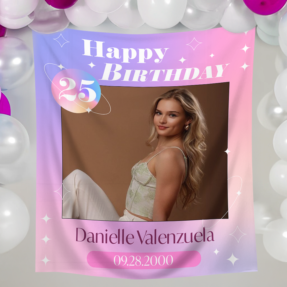 Personalized Birthday Backdrop, Custom Birthday Party Decorations